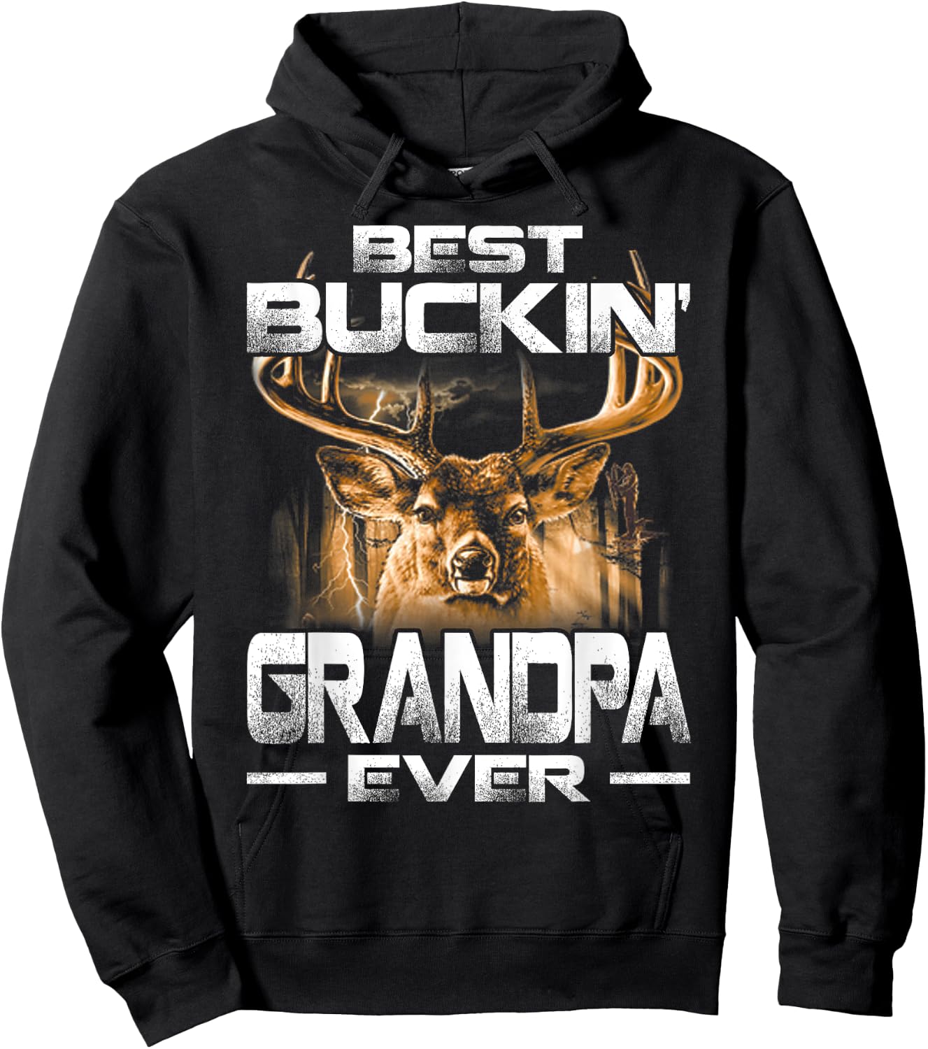 Best Buckin' Grandpa Ever Shirt Deer Hunting Bucking Father Hoodie - Hoodie | Black