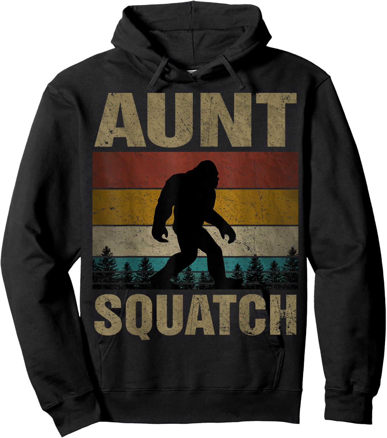 Aunt Squatch Bigfoot Aunt Sasquatch Yeti Family Matching Hoodie - Hoodie | Black