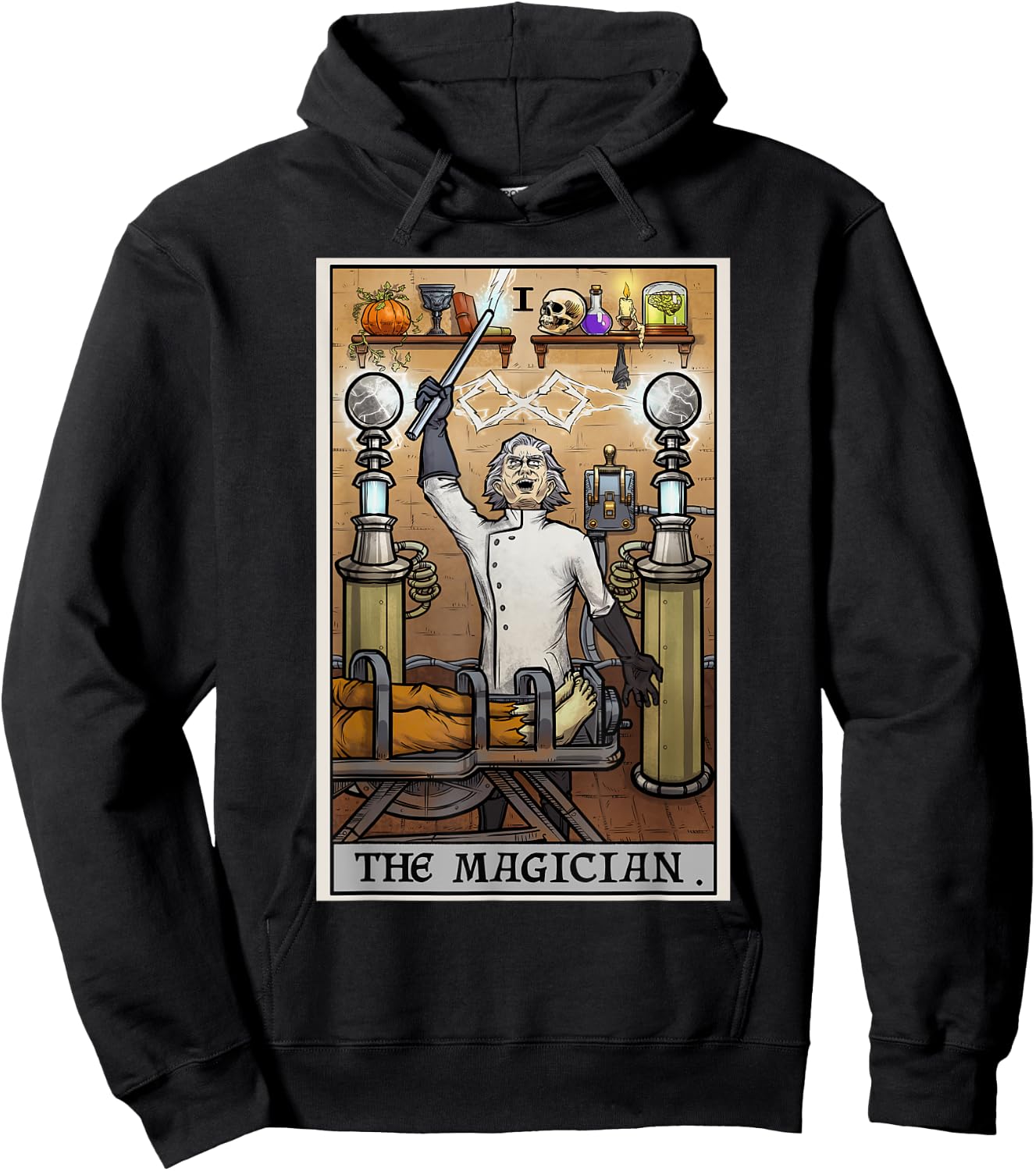 The Magician Tarot Card Halloween Mad Scientist Horror Goth Hoodie - Hoodie | Black