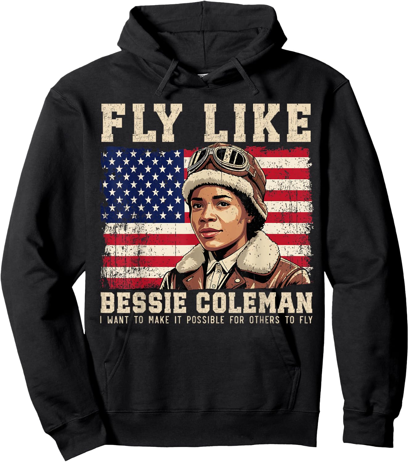 Bessie Coleman – First Black Female Pilot Tribute Hoodie - Hoodie | Black