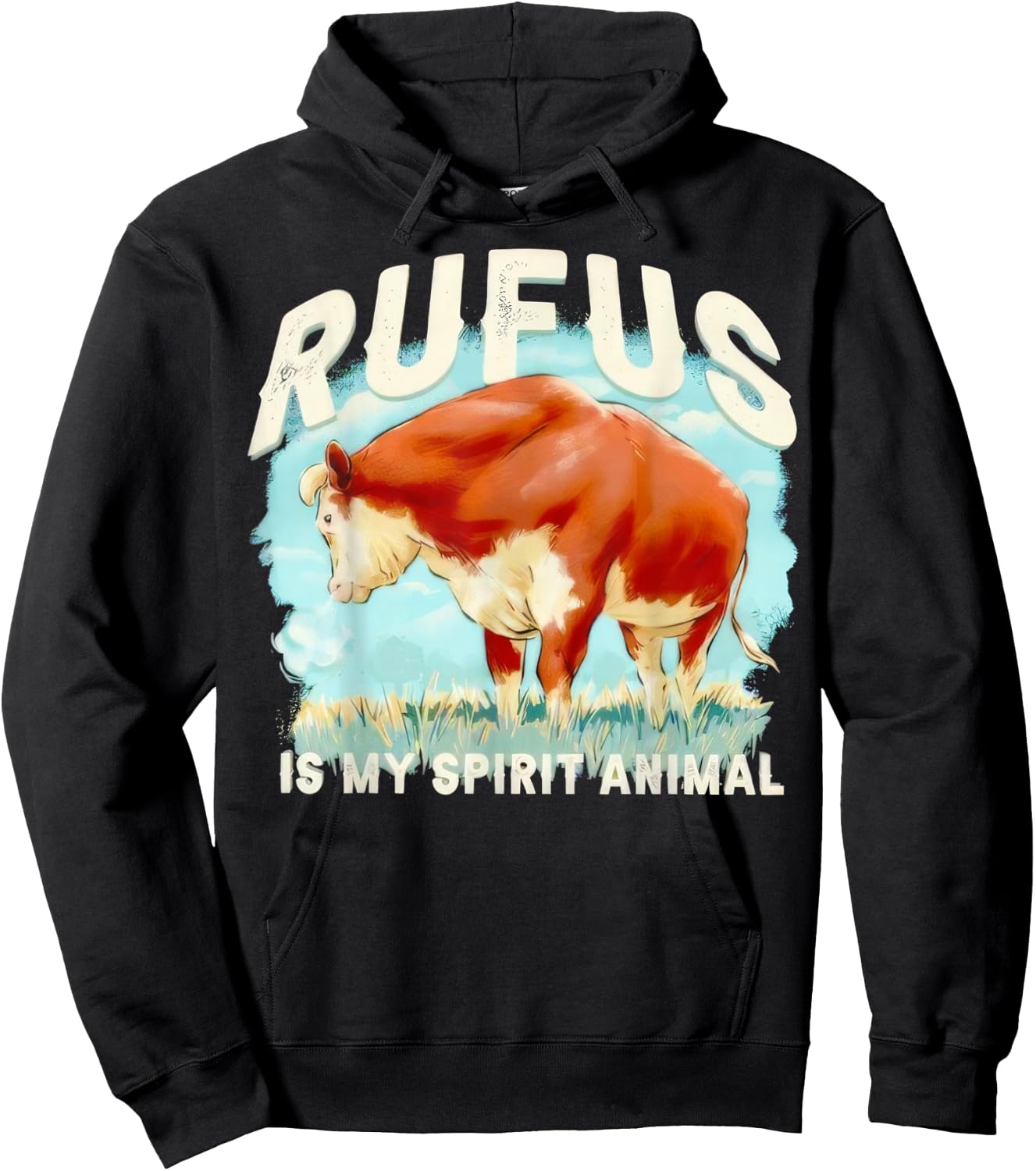 Rufus The Bull Rufus is My Spirit Animal Hoodie - Hoodie | Black