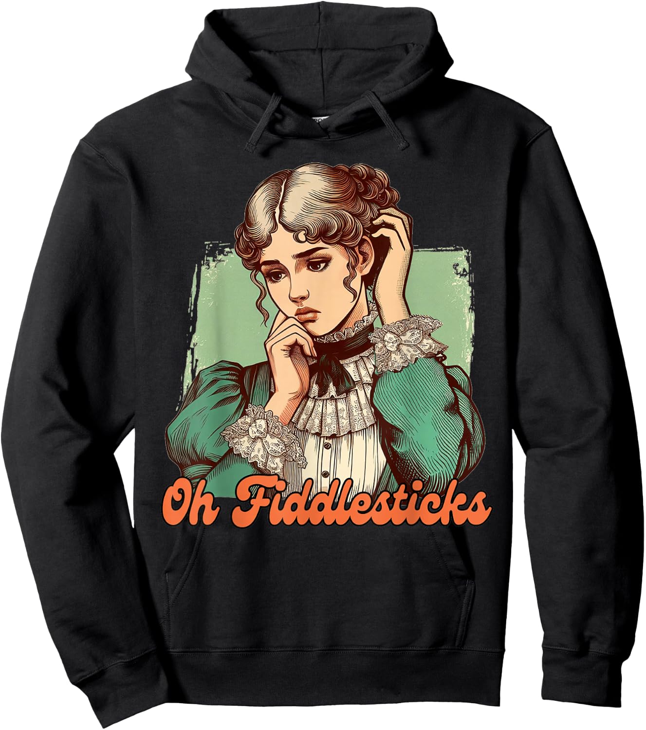 Funny Sarcasm Humor Victorian Era BFF Oh Fiddlesticks Hoodie - Hoodie | Black