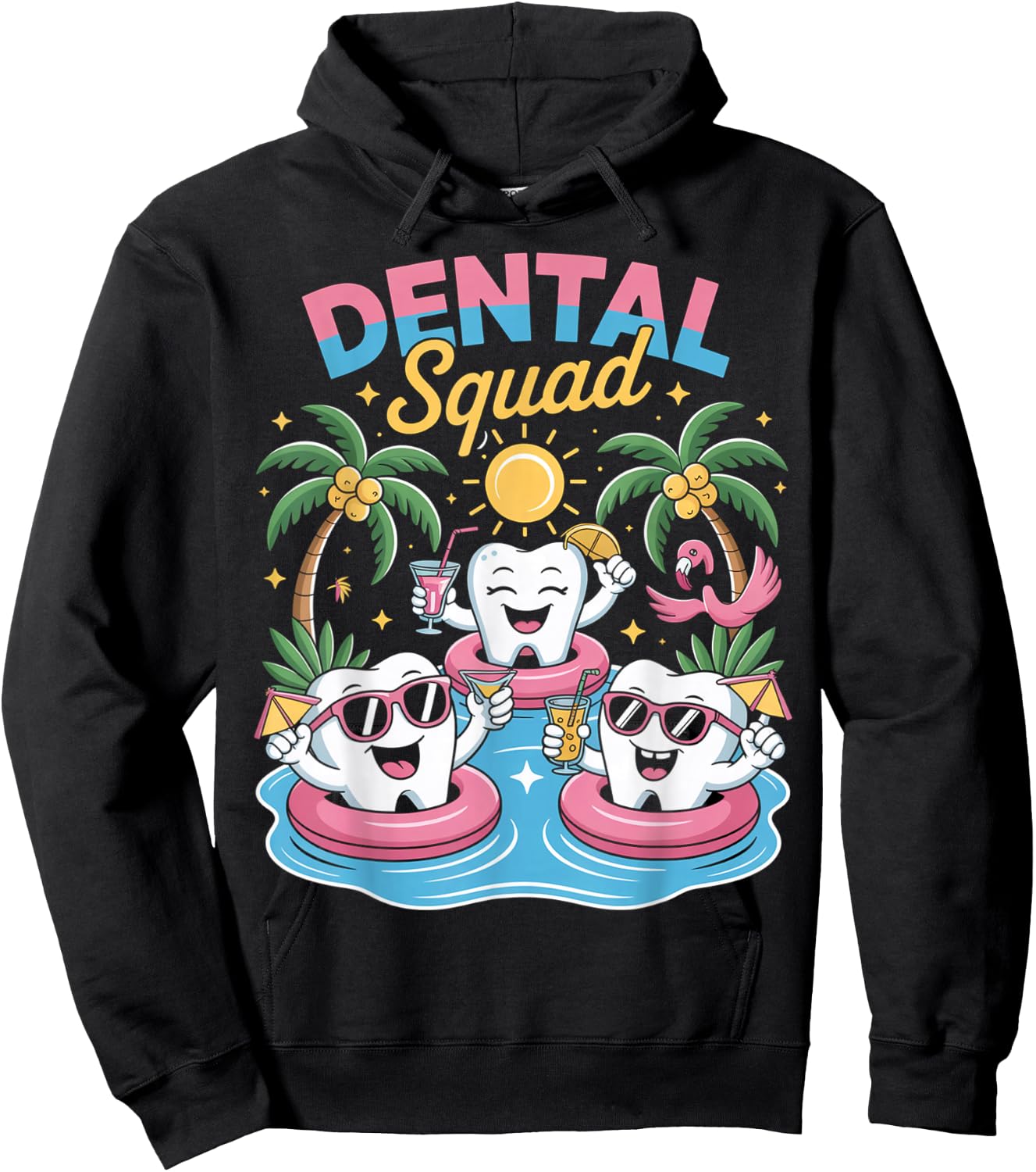 Dentist Squad Summer Tooth Teeth Pool Vacation Cruise Dental Hoodie - Hoodie | Black