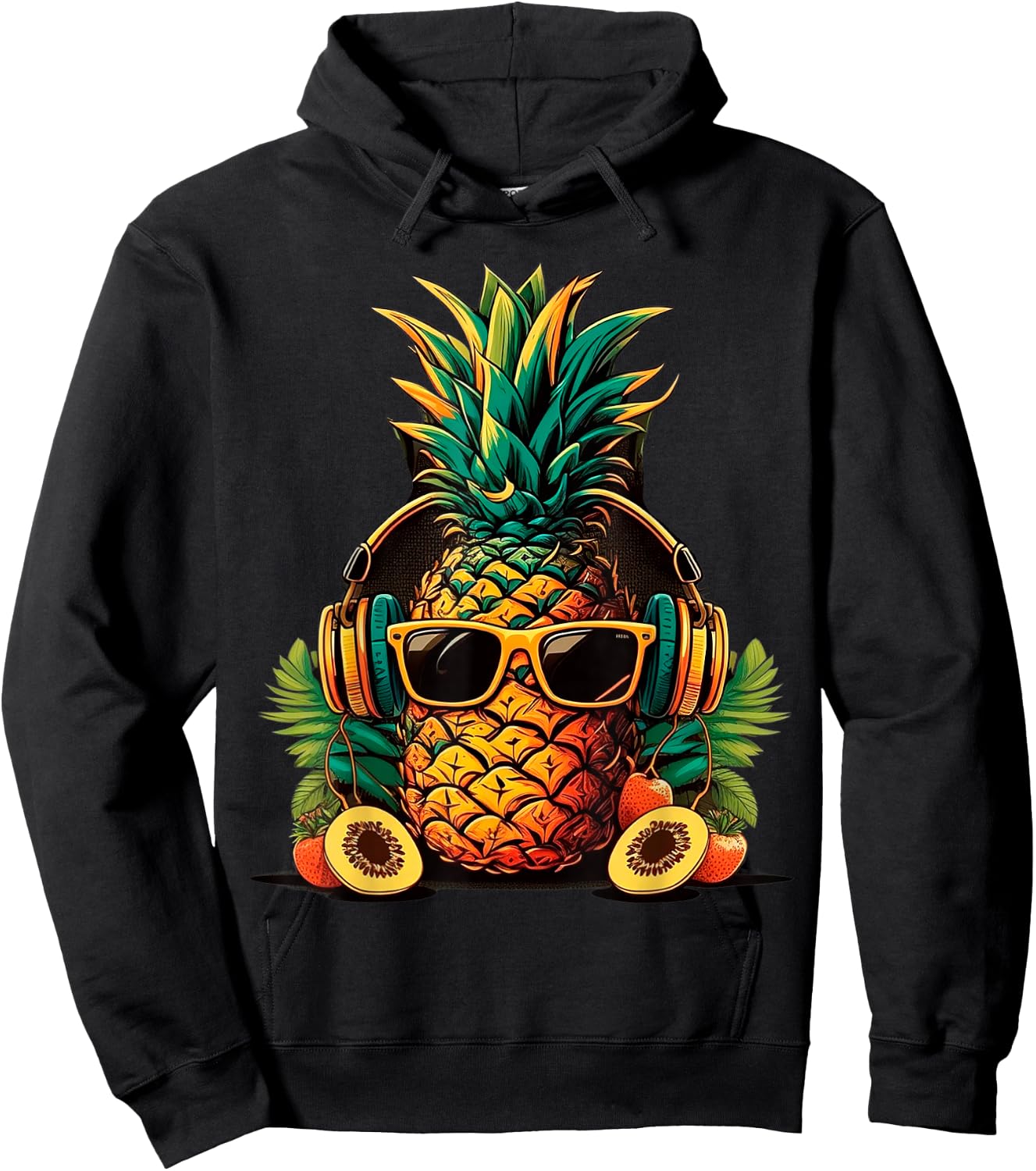 Pineapple With Sunglasses Hawaii Hawaii Men Women Kids Hoodie - Hoodie | Black