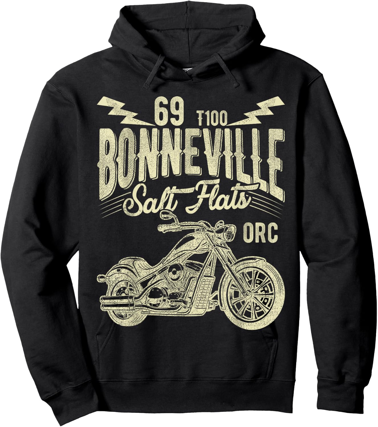 Retro Motorcycle Rider Funny Bonneville Salt Flats Vintage Hoodie - Hoodie | Black