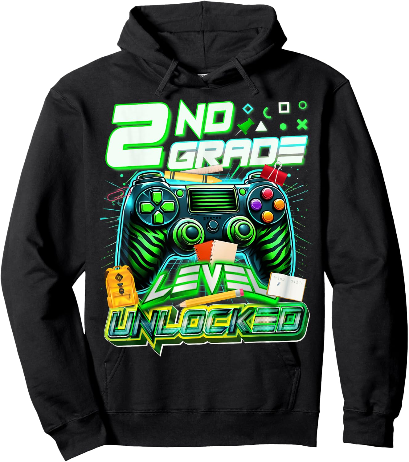 Back To School 2nd Grade Level Unlocked Gamer First Day Hoodie - Hoodie | Black