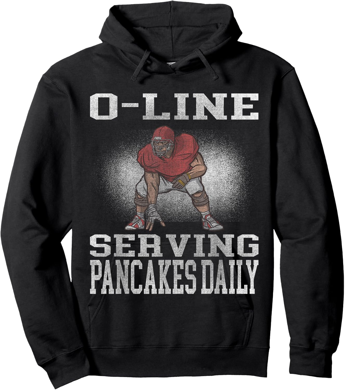 Football Lineman Serving Pancakes Offensive LIne Hoodie - Hoodie | Black