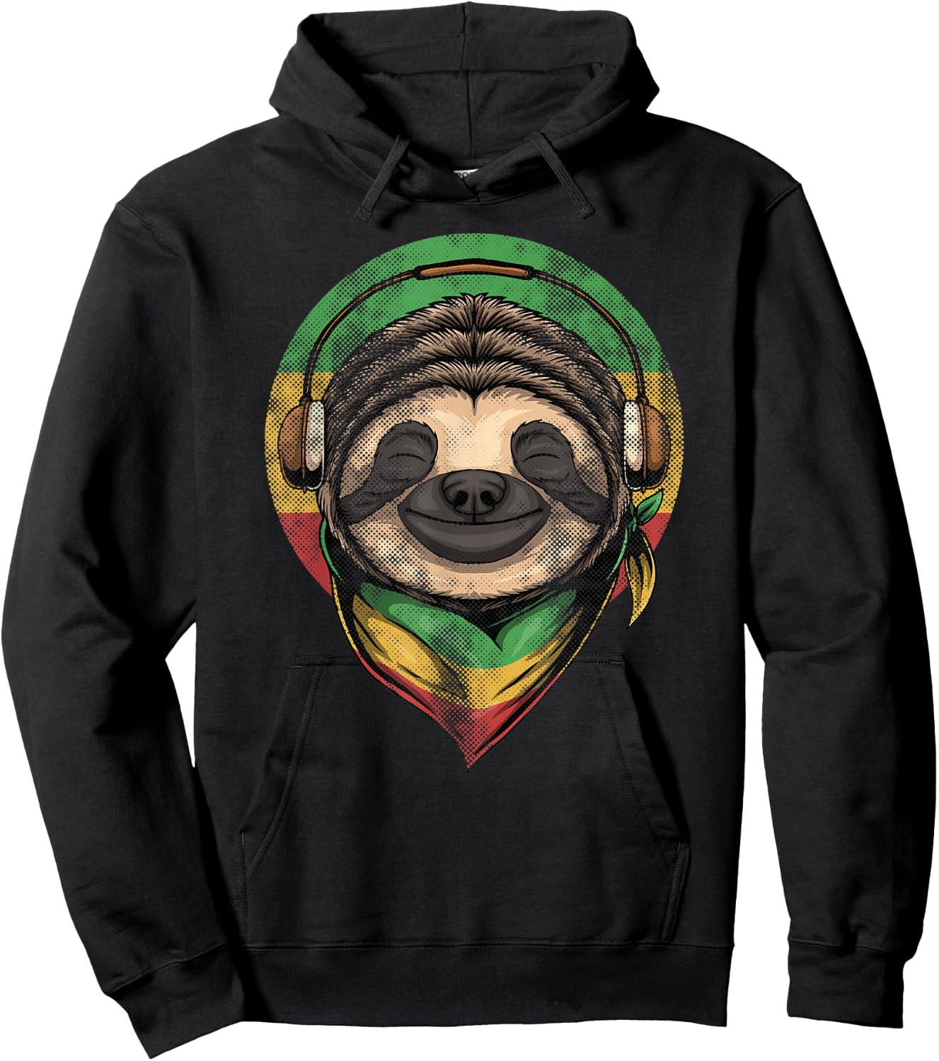 Rasta Sloth Good Positive Funny Vibes Reggae Hoodie - Hoodie | Black