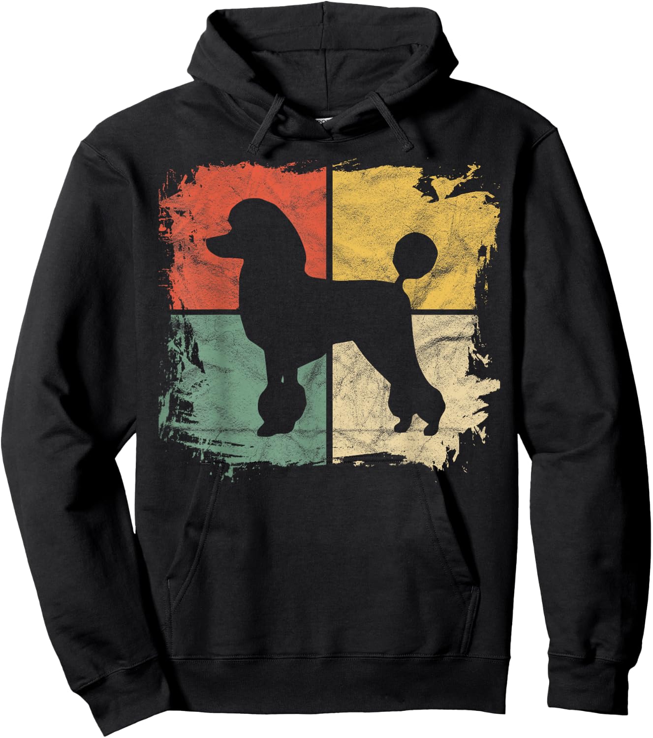 Square Retro Poodle Owner Gift Dog Poodle Dad Mom Women Girls Kids Hoodie - Hoodie | Black