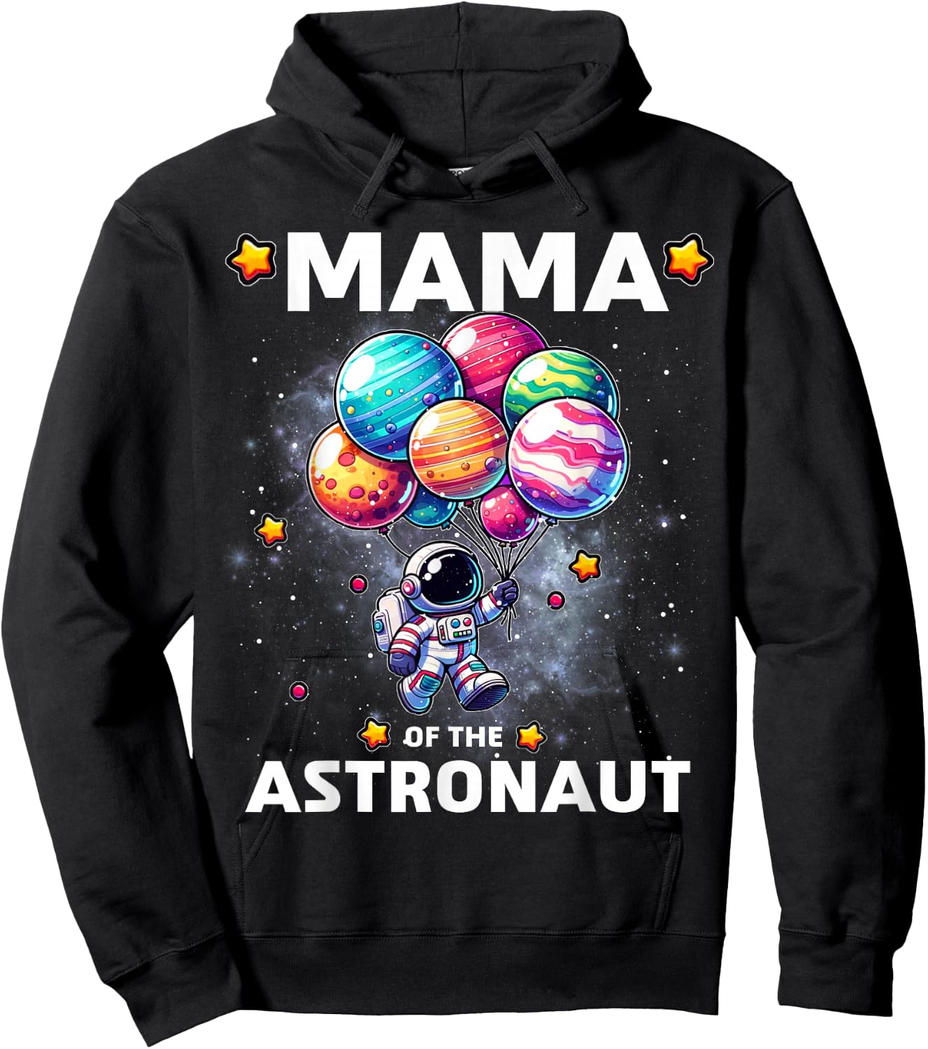 Mama of the Astronaut Space Theme First Birthday Party Hoodie - Hoodie | Black