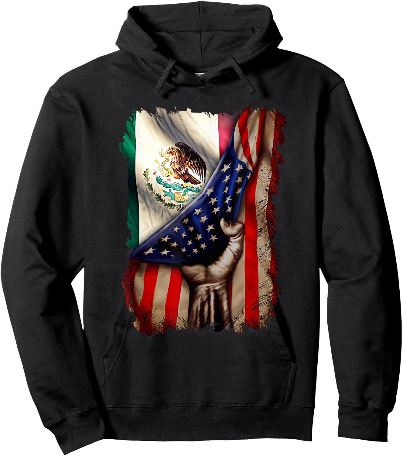 Mexican Roots American Mexican Flag Mexico is Calling Hoodie - Hoodie | Black