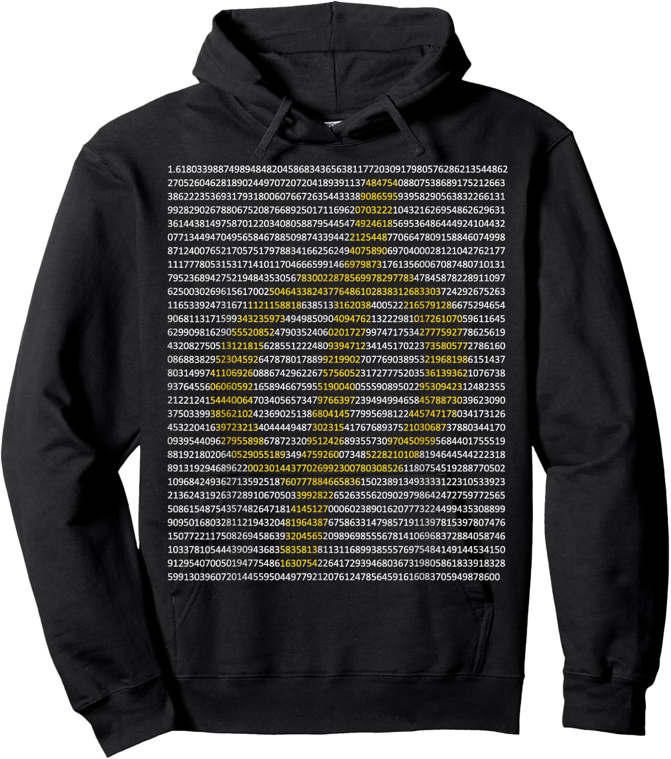 Nerdy Vintage Phi Digits Golden Ratio Fibonacci Math Teacher Hoodie - Hoodie | Black