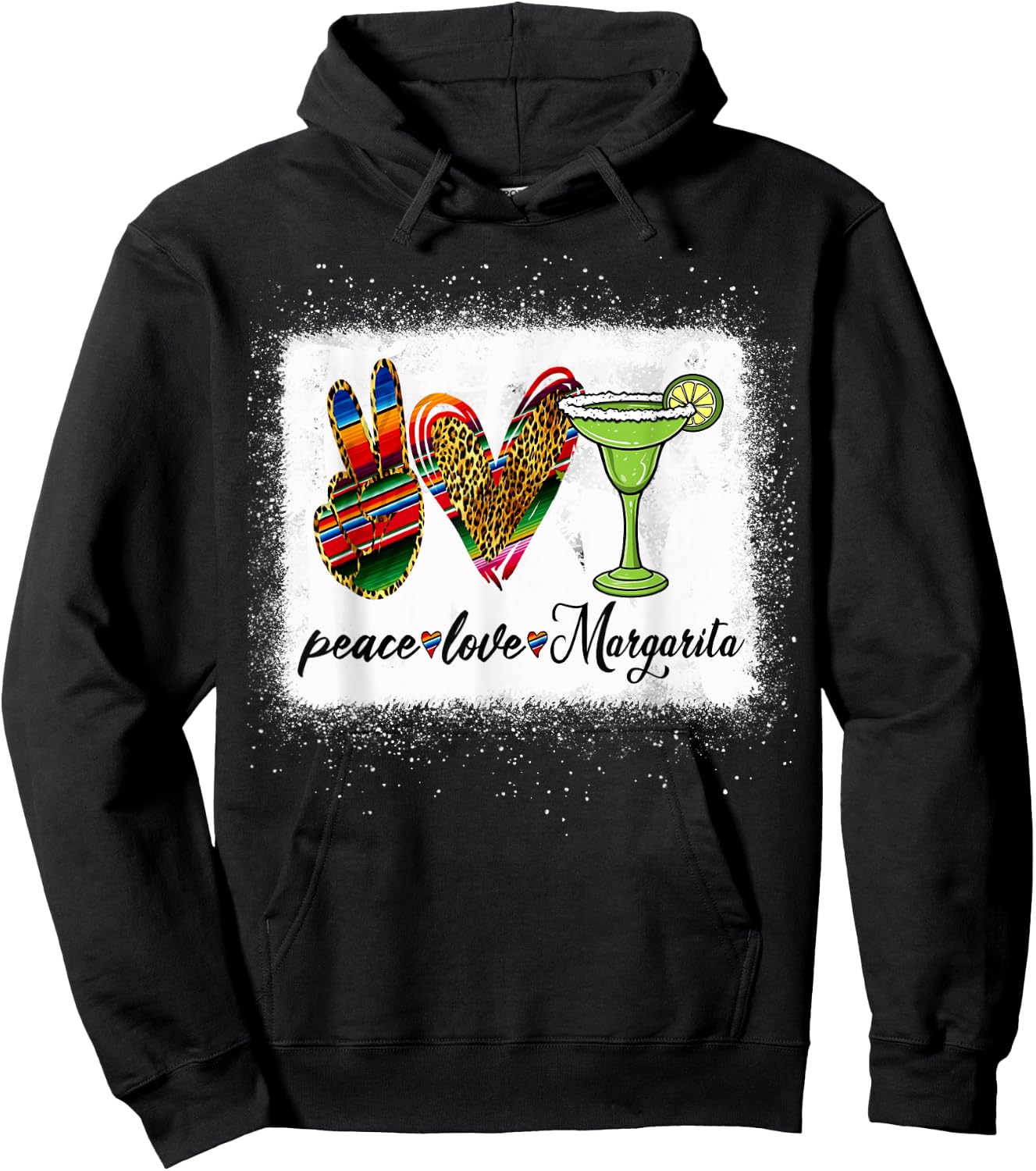 Peace Love Margarita Shirt Feelin' Salty Margarita Drinking Hoodie - Hoodie | Black
