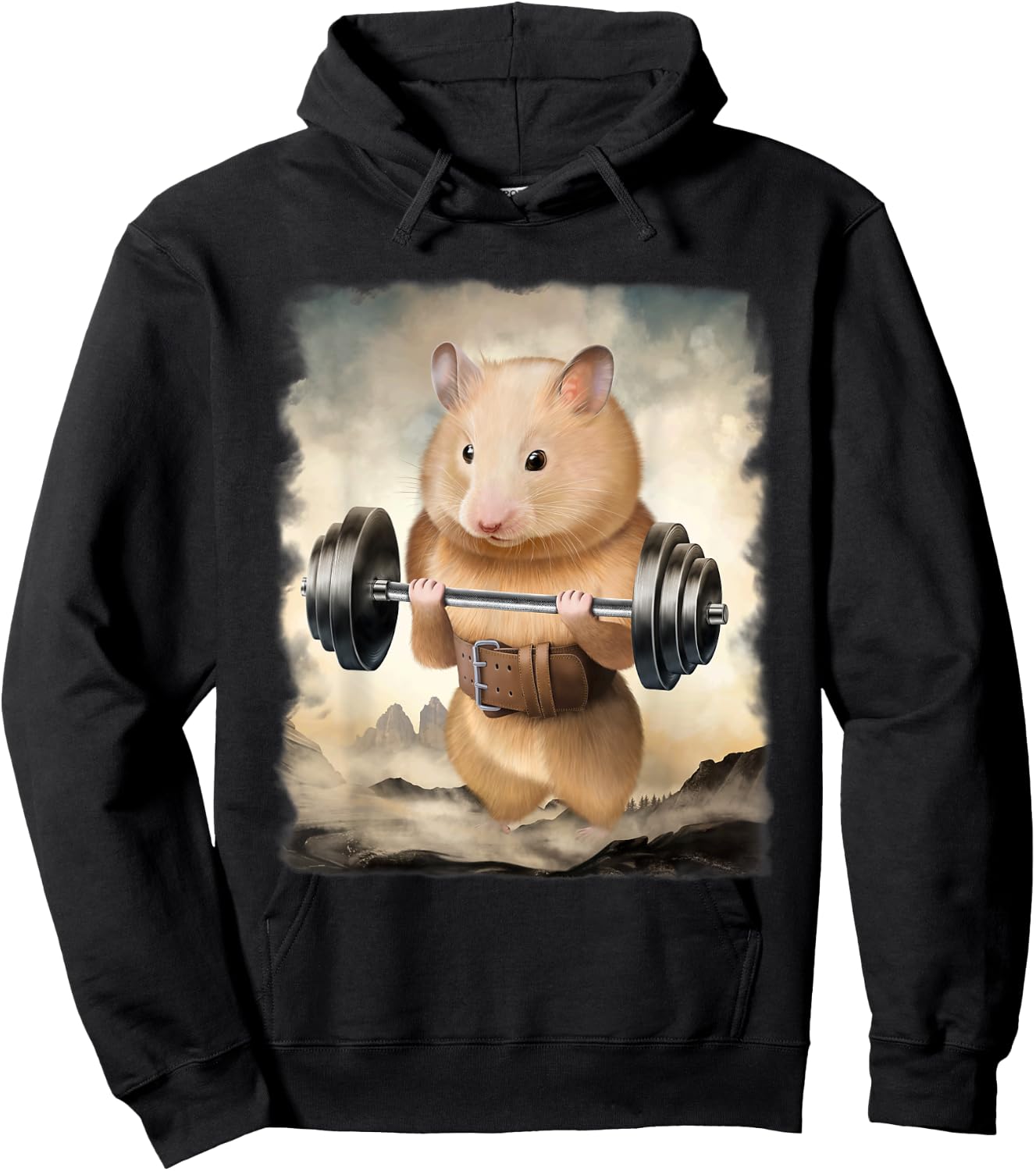 Hamster Muscle Training Weightlifting Hoodie - Hoodie | Black