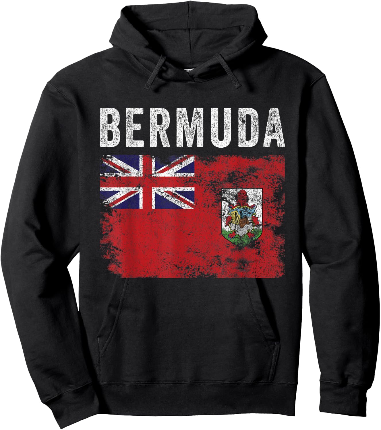 Bermuda Flag Distressed - Men Women Kids - Bermudian Flag Hoodie - Hoodie | Black