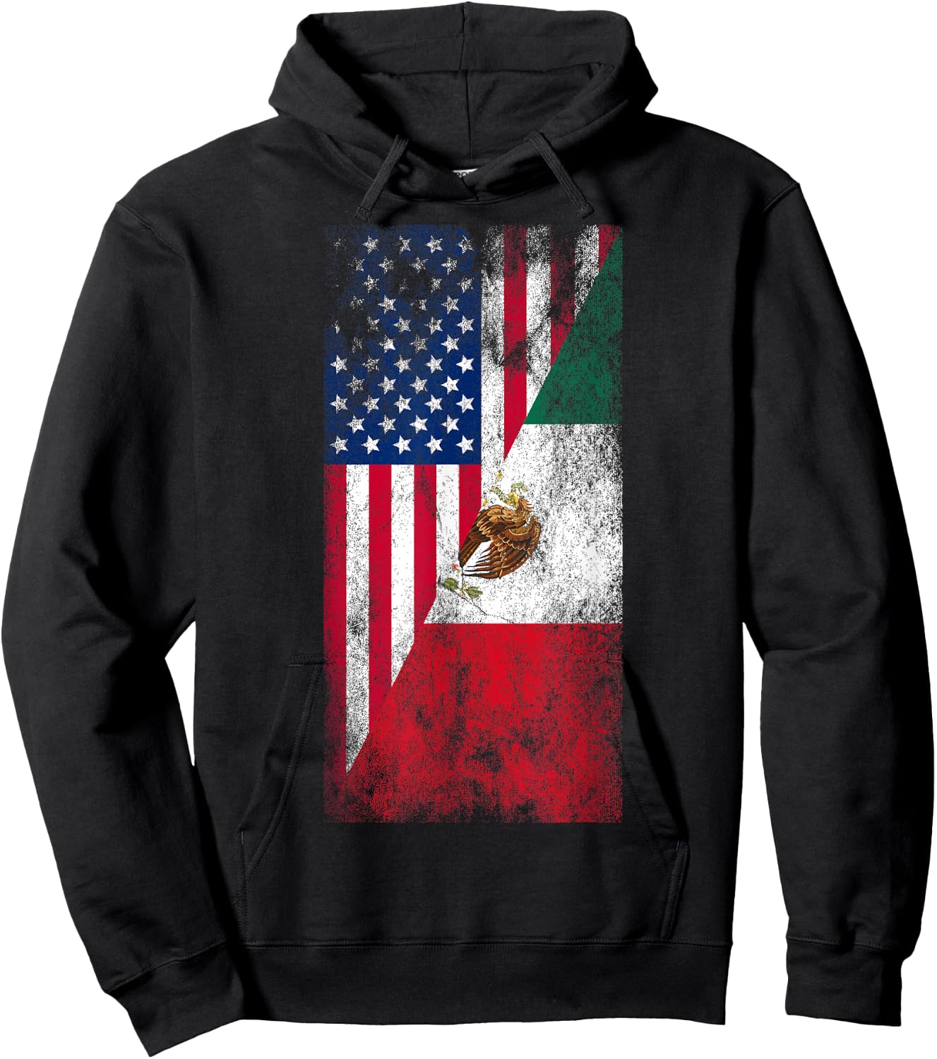 USA & Mexico Flags - United States of America, Mexican Hoodie - Hoodie | Black