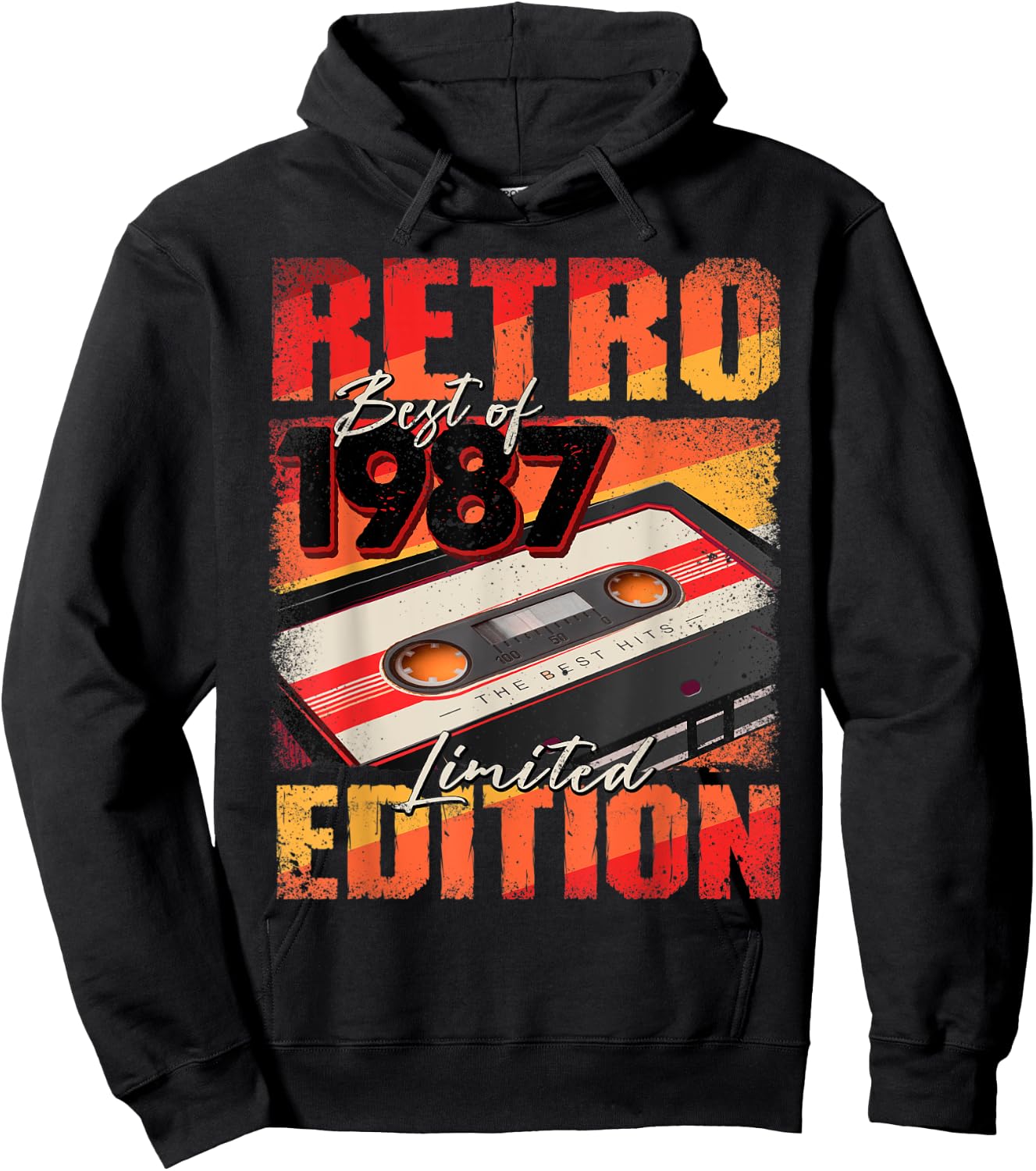 Vintage 1987 Best Of 1987 Cassette Tape 35th Birthday Hoodie - Hoodie | Black