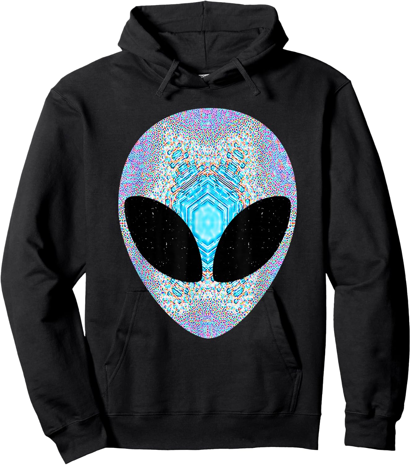 Alien Head Design Colorful Alien Rave Believe UFO Hoodie - Hoodie | Black