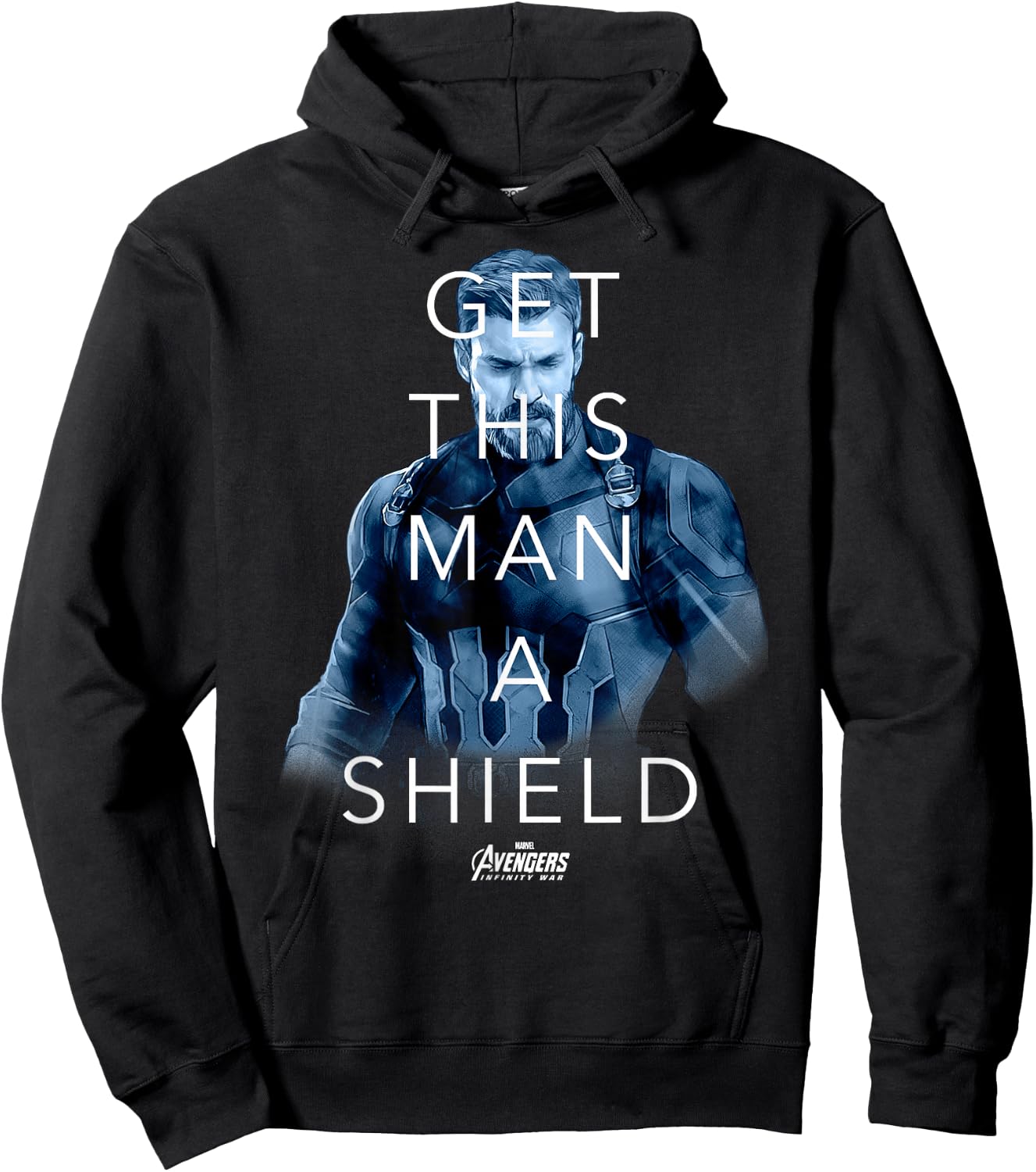 Marvel Infinity War Get Captain A Shield Graphic Hoodie - Hoodie | Black