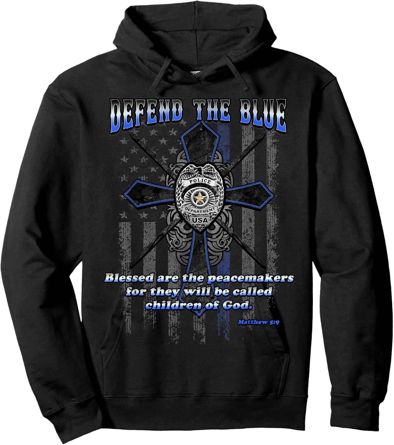Back The Police | Blue Line | Defend The Blue Hoodie - Hoodie | Black