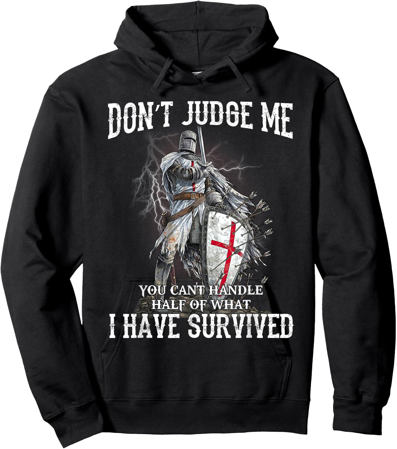 Knight Templar Christian Warrior Of God Don’t Judge Me Hoodie - Hoodie | Black