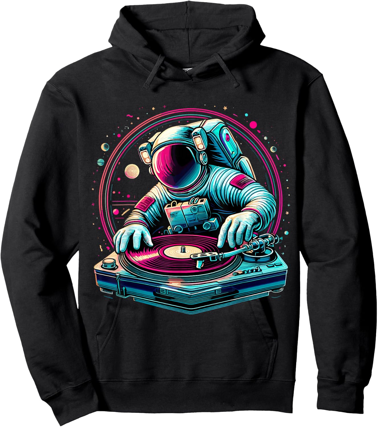 Astronaut Space DJ Planets DJing in Space Hoodie - Hoodie | Black