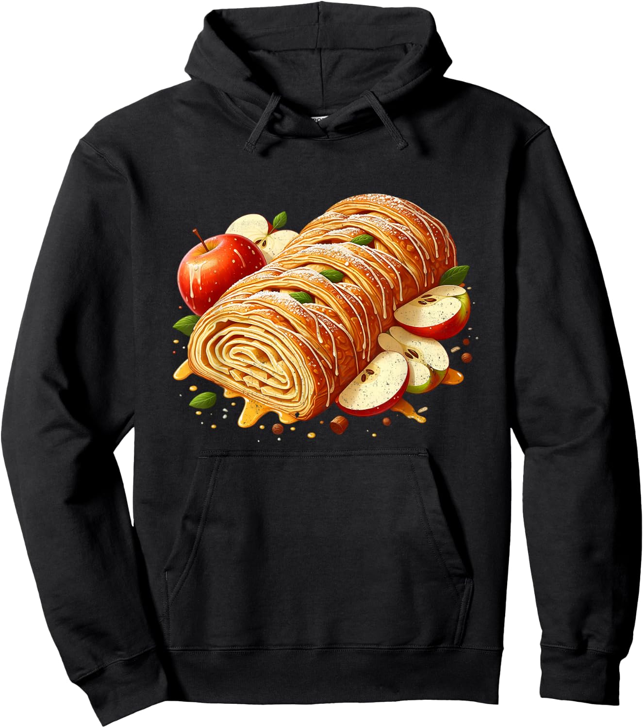 Apple Strudel Cake Design Hoodie - Hoodie | Black
