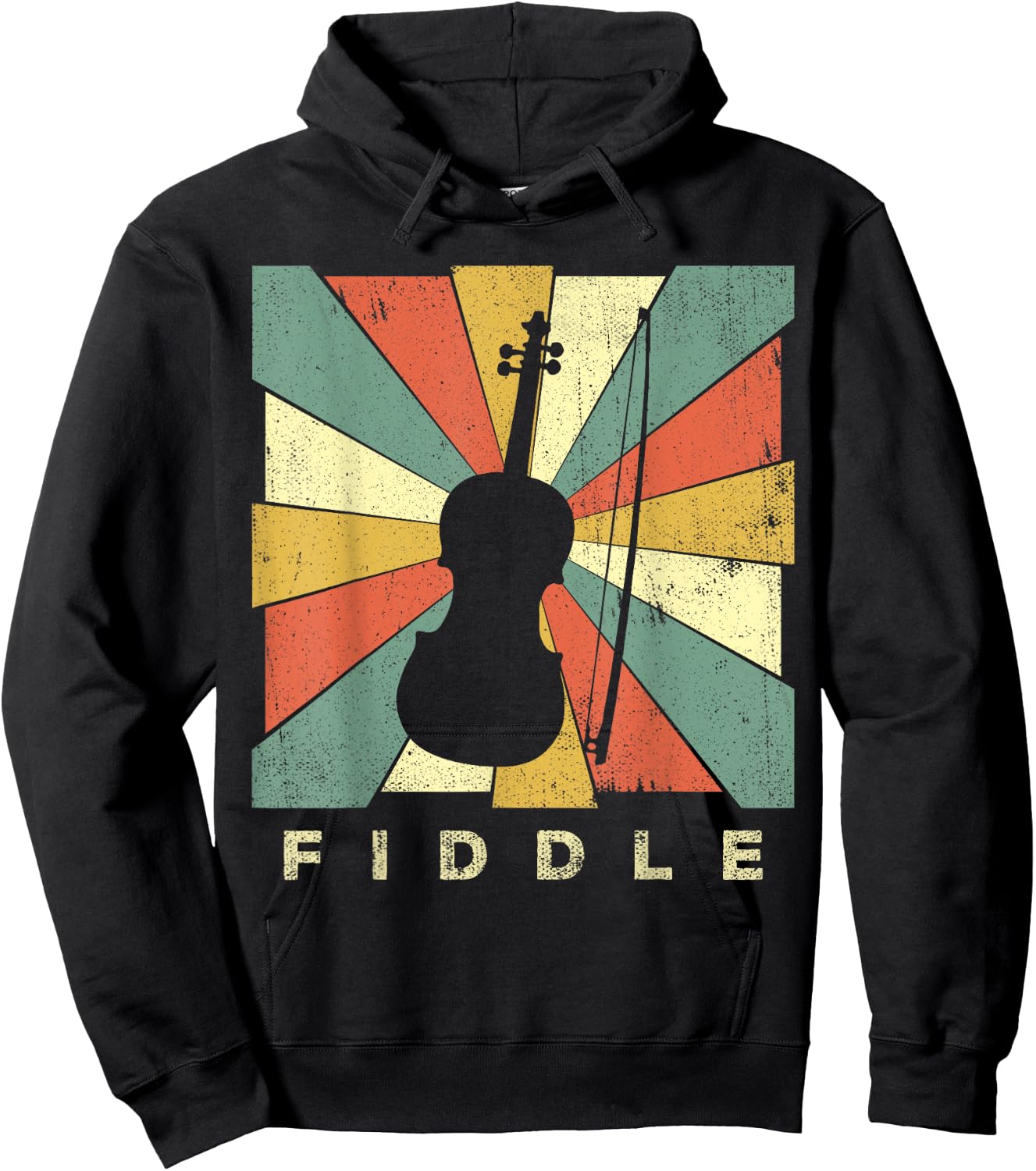 Vintage Fiddle Player Music Retro Gift Hoodie - Hoodie | Black