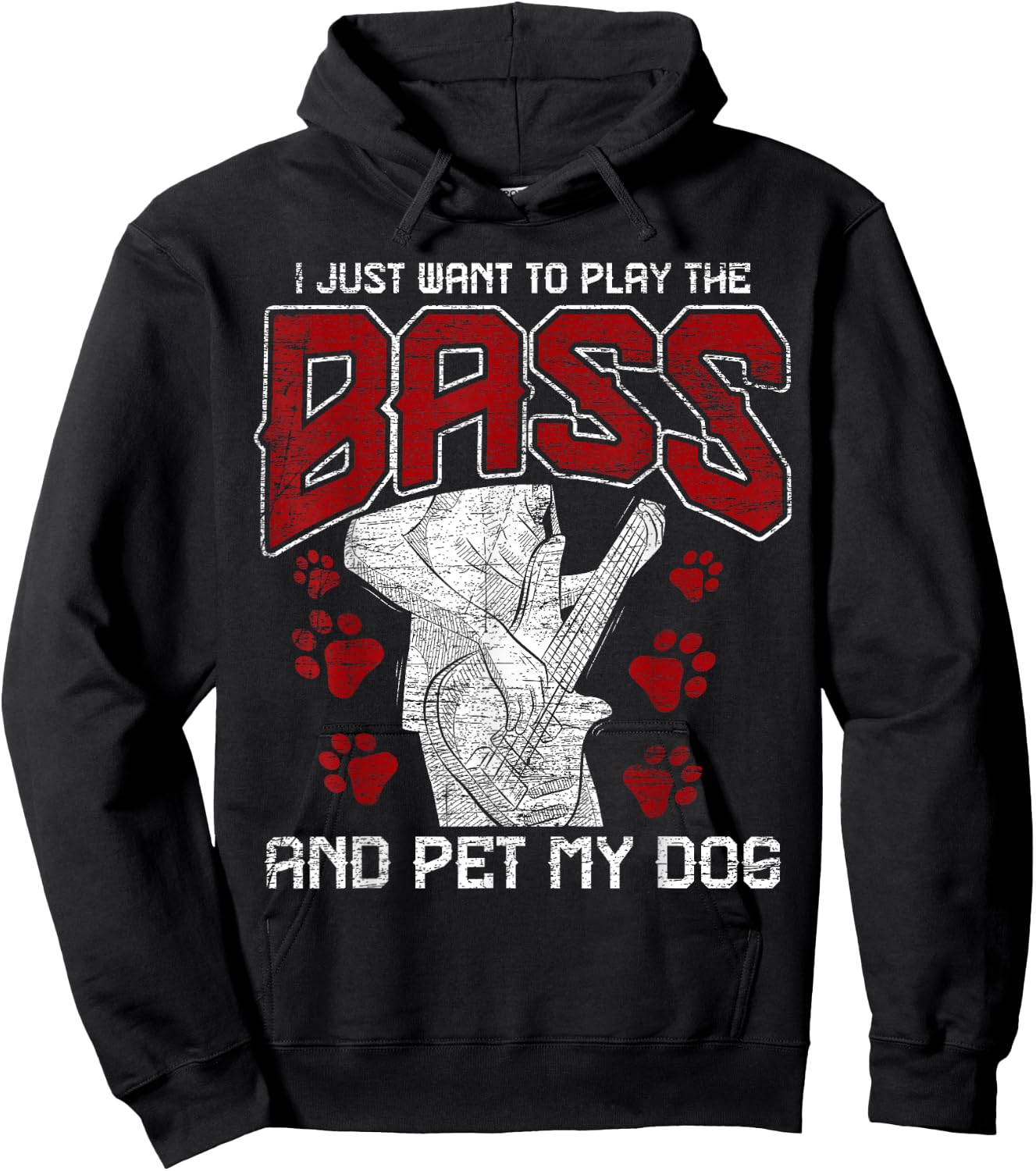 Bass Guitar - Pet My Dog - Bassist Bass Guitarist Hoodie - Hoodie | Black