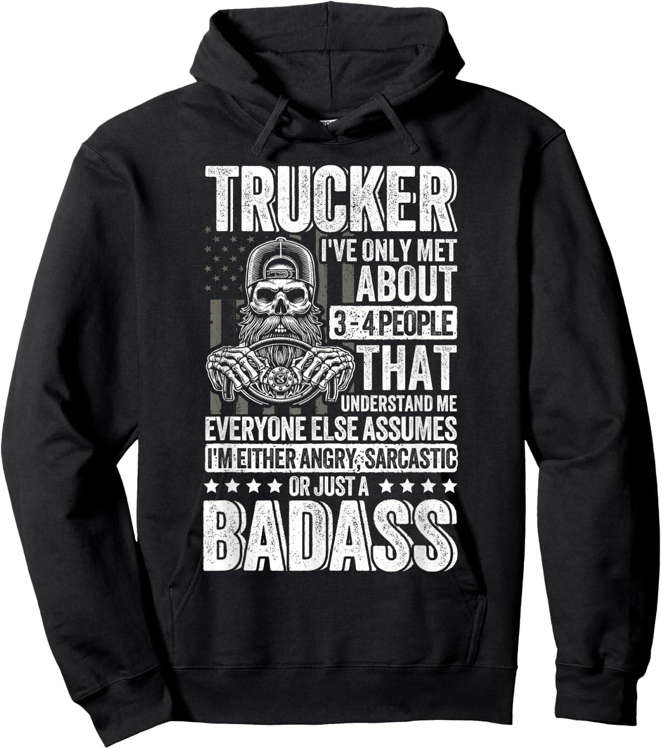 Funny Trucker big rig driver Truck Hoodie - Hoodie | Black