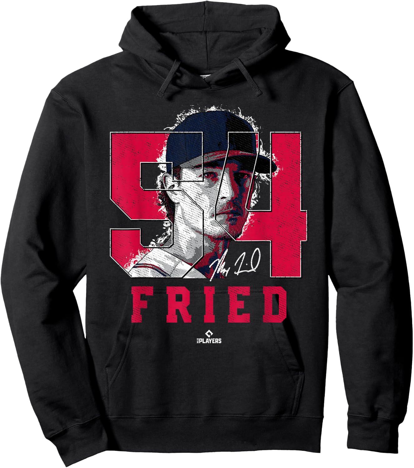 Max Fried Silhouette Maximus Atlanta MLBPA Hoodie - Hoodie | Black