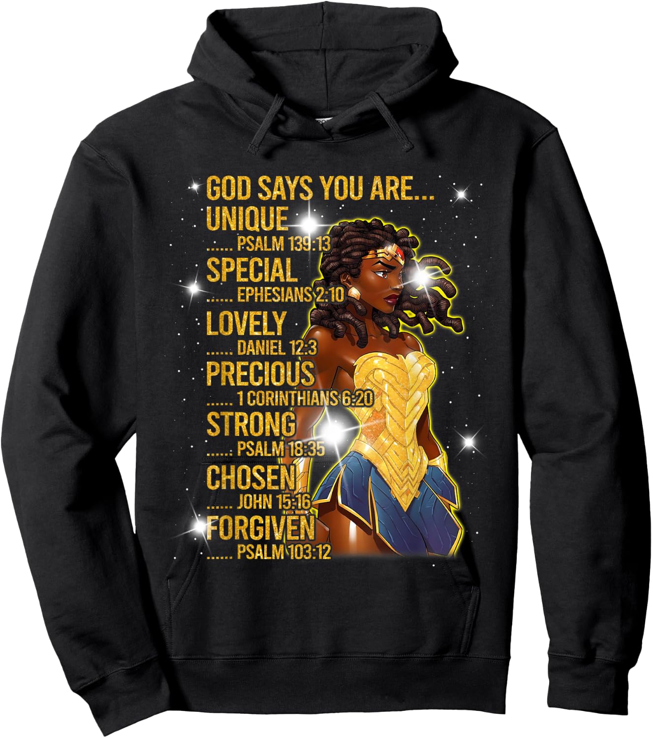 Wonder Black Woman, Black Strong Woman Hoodie - Hoodie | Black