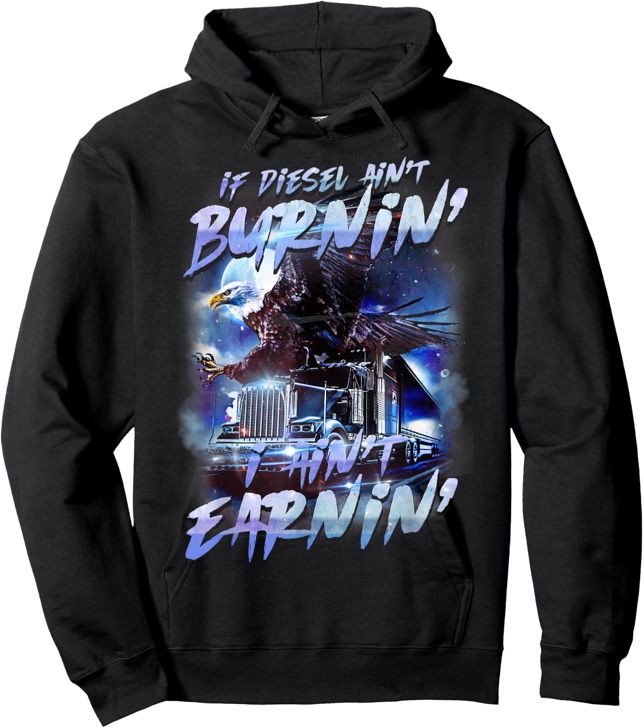 Truck Driver Design Dad Big Rig Semi-Trailer Truckin Hoodie - Hoodie | Black