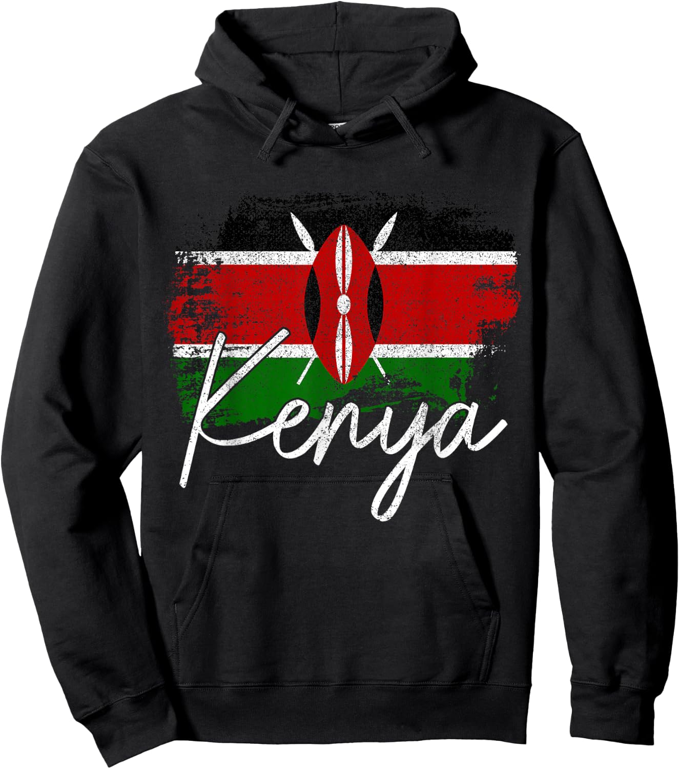 Kenya Vintage Flag Kenya Pride Roots Africa Hoodie - Hoodie | Black