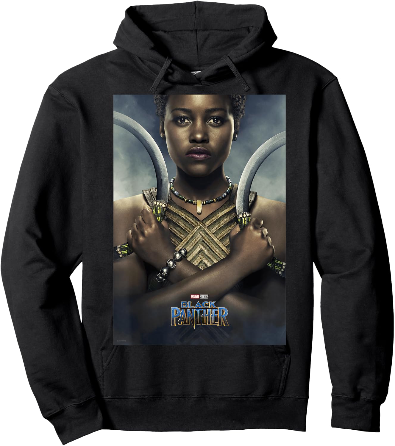 Marvel Black Panther Avengers Nakia Poster Graphic Hoodie - Hoodie | Black