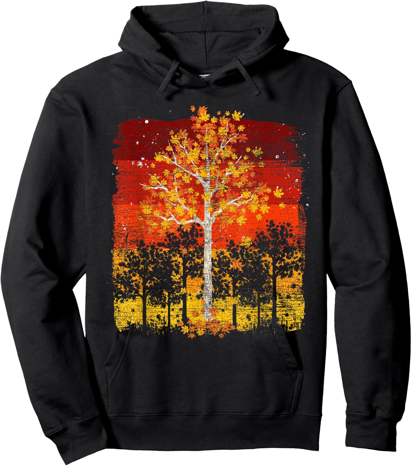 Fall Landscape Thanksgiving Autumn Leaves Forest Fall Hoodie - Hoodie | Black