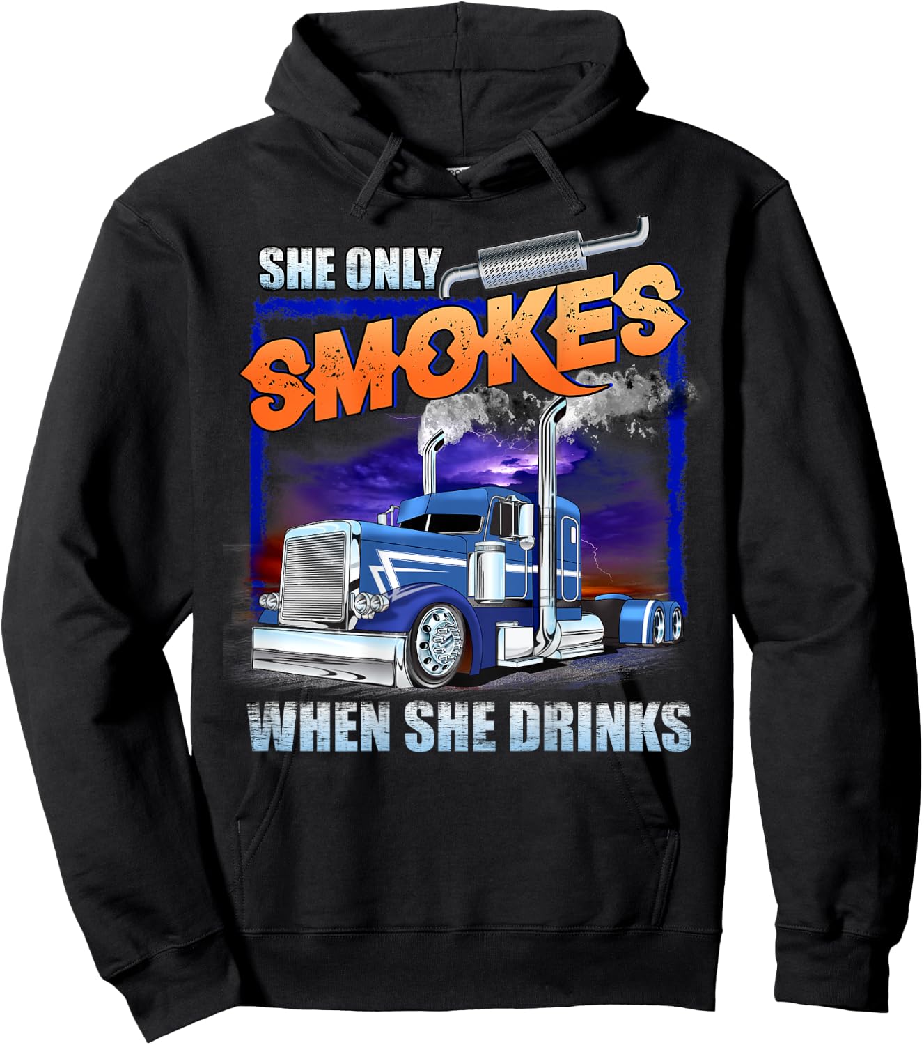 She Only Smokes When She Drinks Hoodie - Hoodie | Black