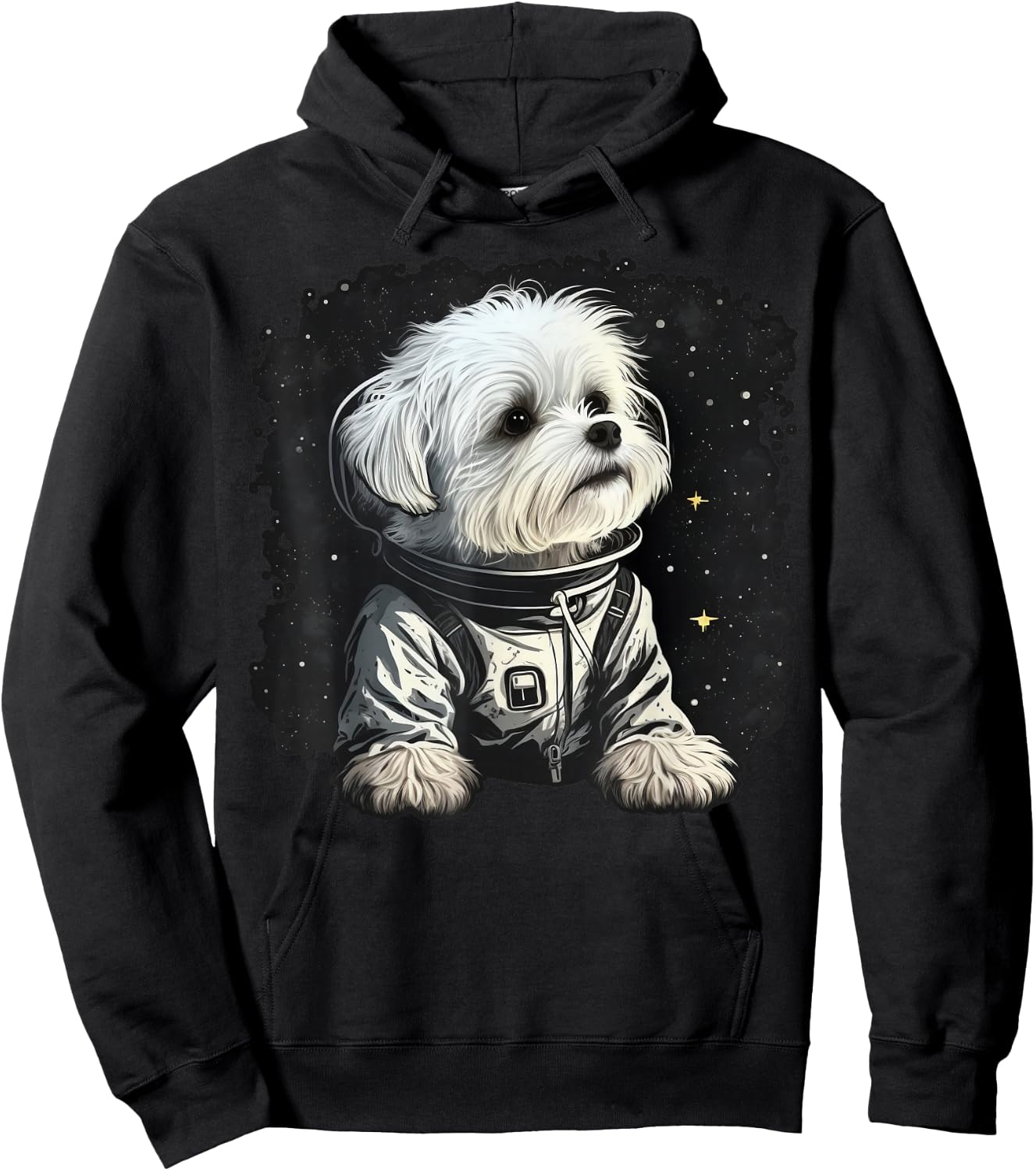Outer Space Maltese dog on Galaxy Astronaut Maltese dog Hoodie - Hoodie | Black