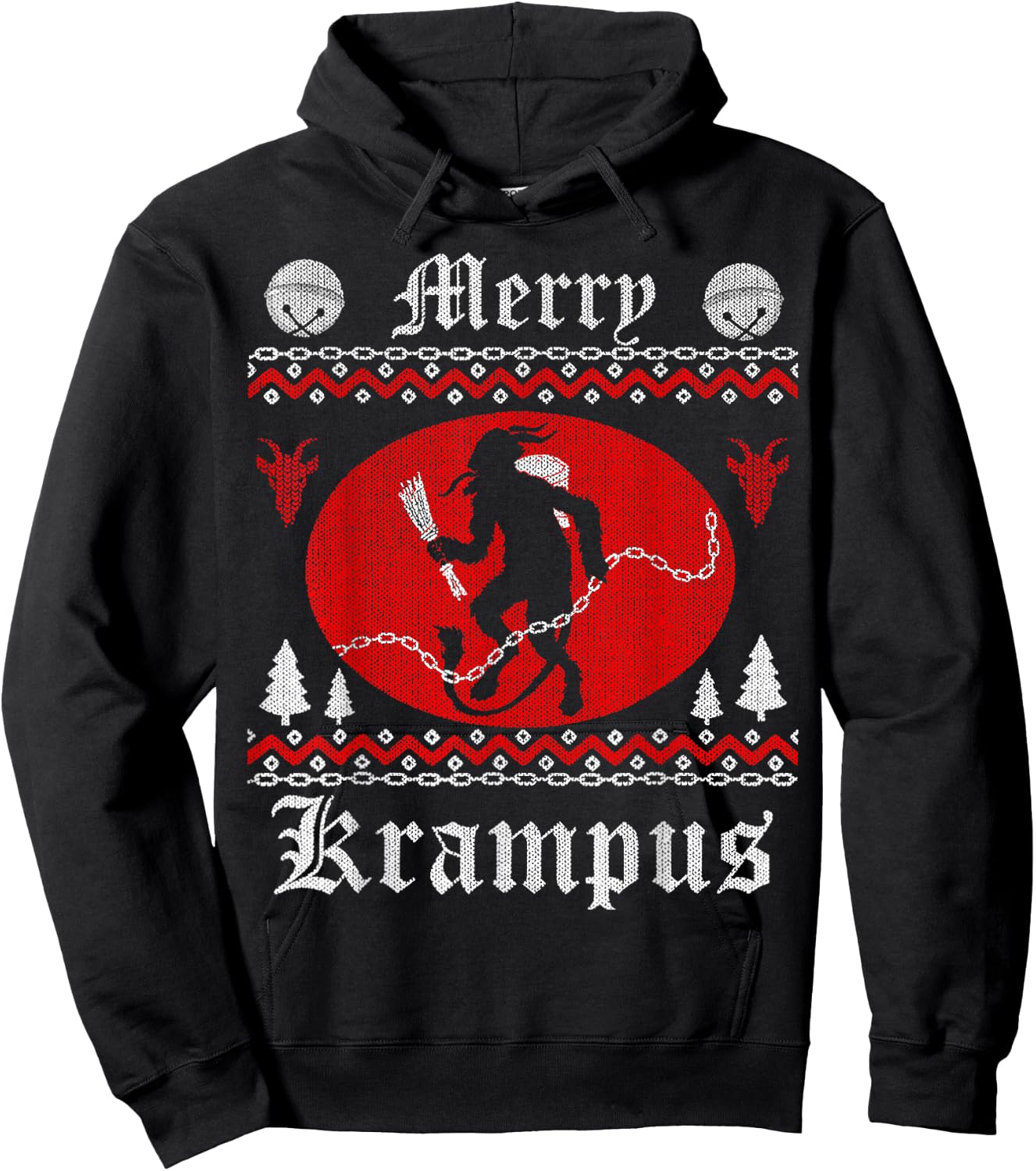 Krampus Merry Christmas Horror Evil Goth Occult Scary Devil Hoodie - Hoodie | Black