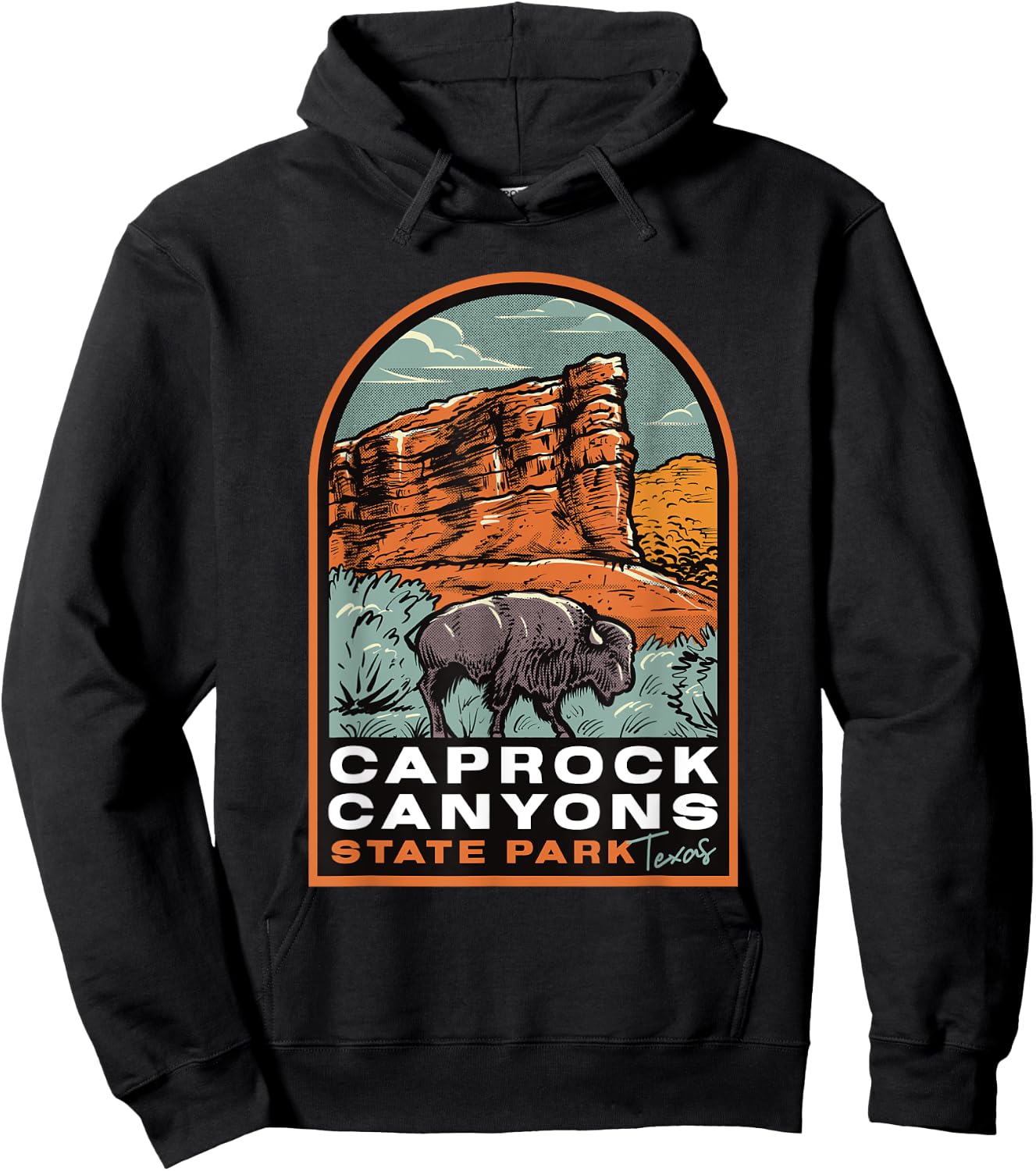 Caprock Canyons State Park Texas Vintage Hoodie - Hoodie | Black