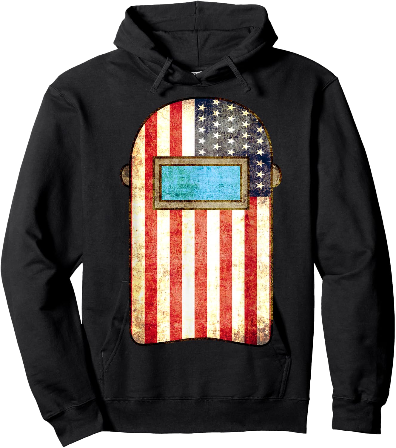 American Welder | US Flag Welding Hood Gift Hoodie - Hoodie | Black