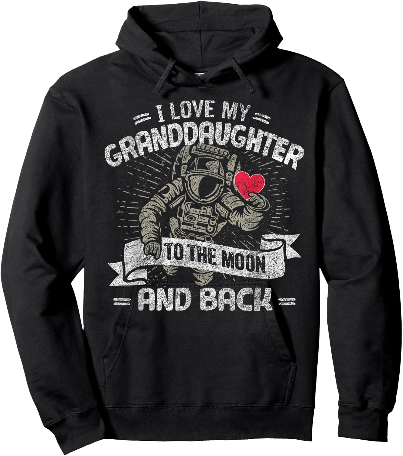 I Love My Granddaughter To The Moon And Back Shirt Gift Hoodie - Hoodie | Black