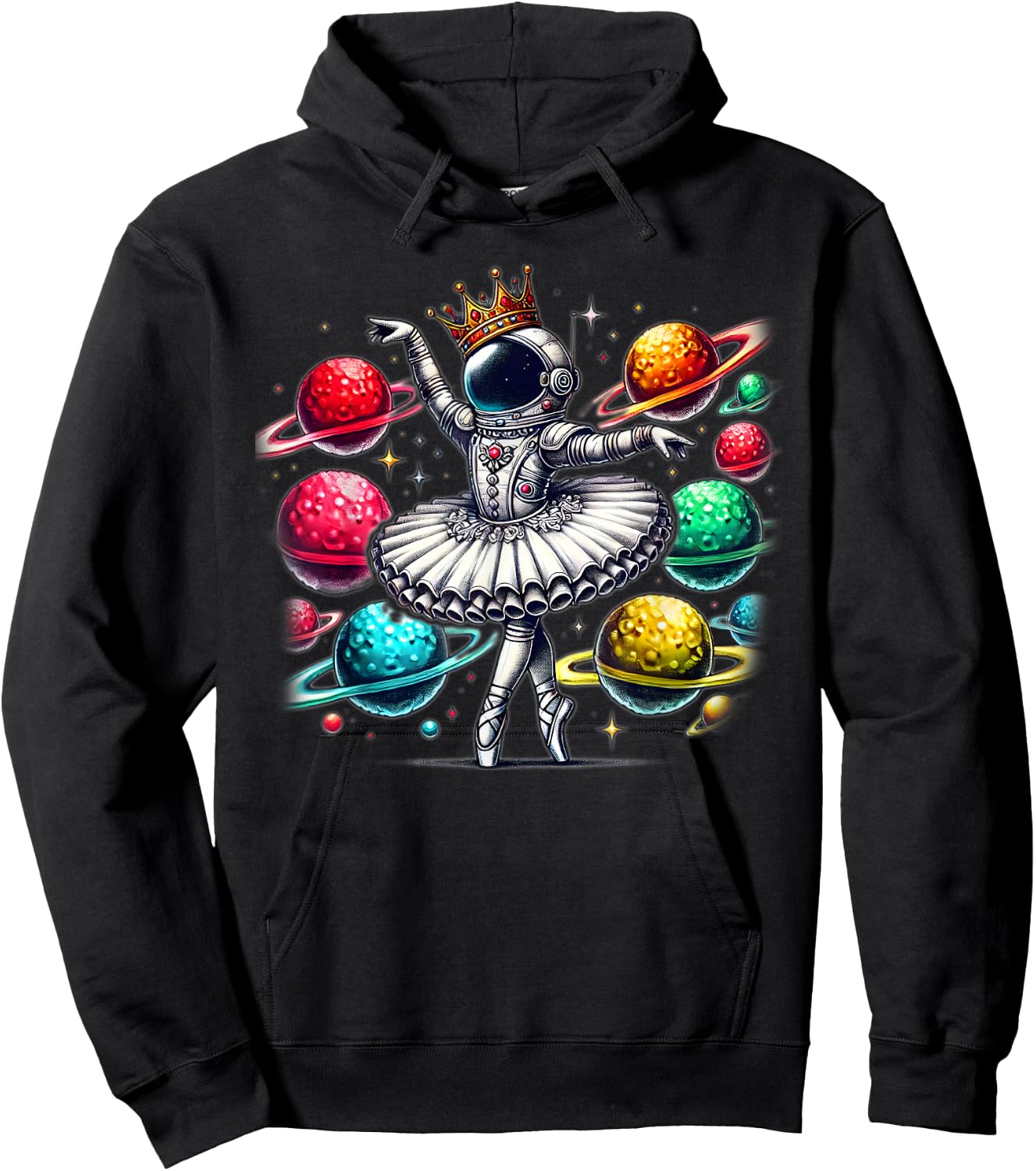 Ballerina Girl Space Astronaut Hoodie - Hoodie | Black