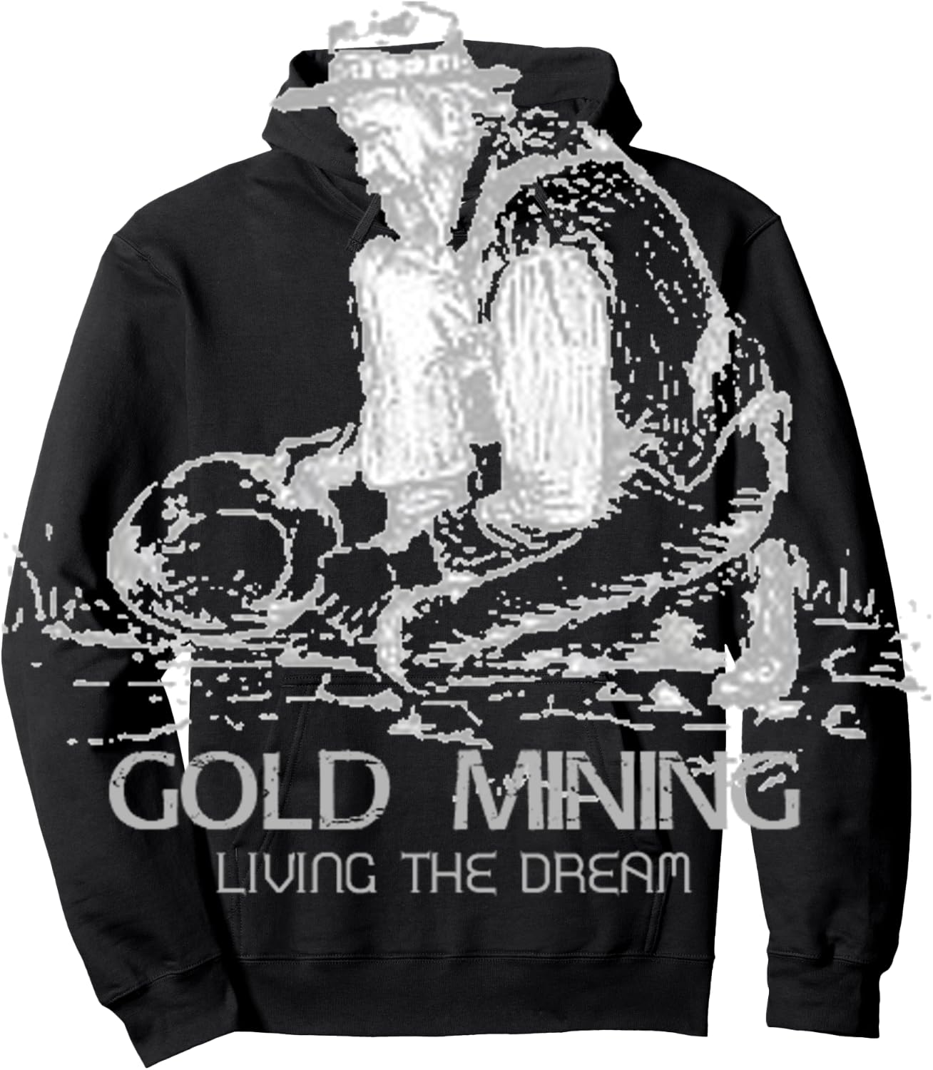 Vintage Gold Mining Shirt Living The Dream Retro Miner Hoodie - Hoodie | Black