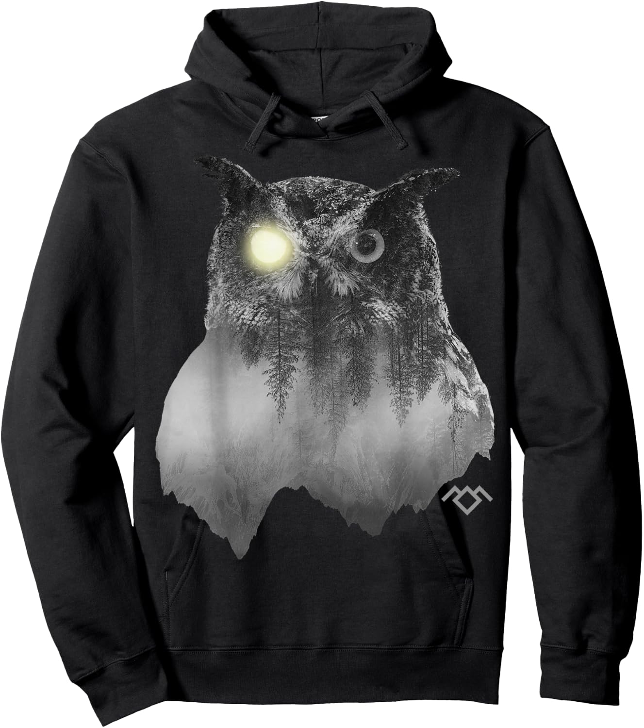 Twin Peaks Spirit Owl Moon Light Graphic Hoodie - Hoodie | Black
