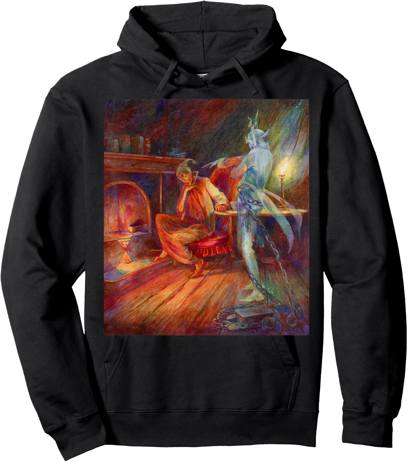 Scrooge Dickens A Christmas Carol Jacob Marley Ghost Hoodie - Hoodie | Black