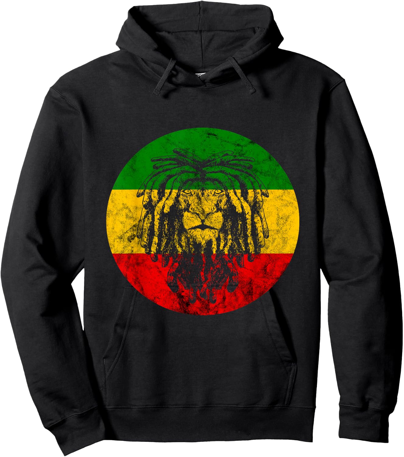 Rasta Reggae Lion Of Judah Jamaican Roots Rastafari Lion Hoodie - Hoodie | Black