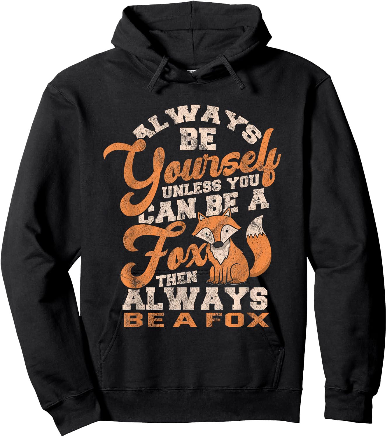 Fox Vintage Wildlife Red Foxes Girls Smart Hoodie - Hoodie | Black