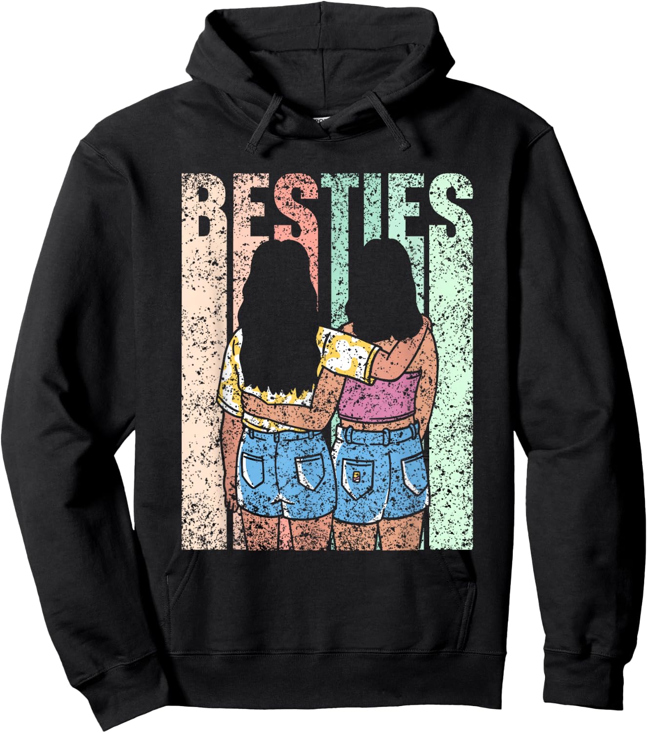 Friendship Besties Best Friend - Women, Girls, Friends - Black - Small - Short Sleeve Hoodie - Hoodie | Black