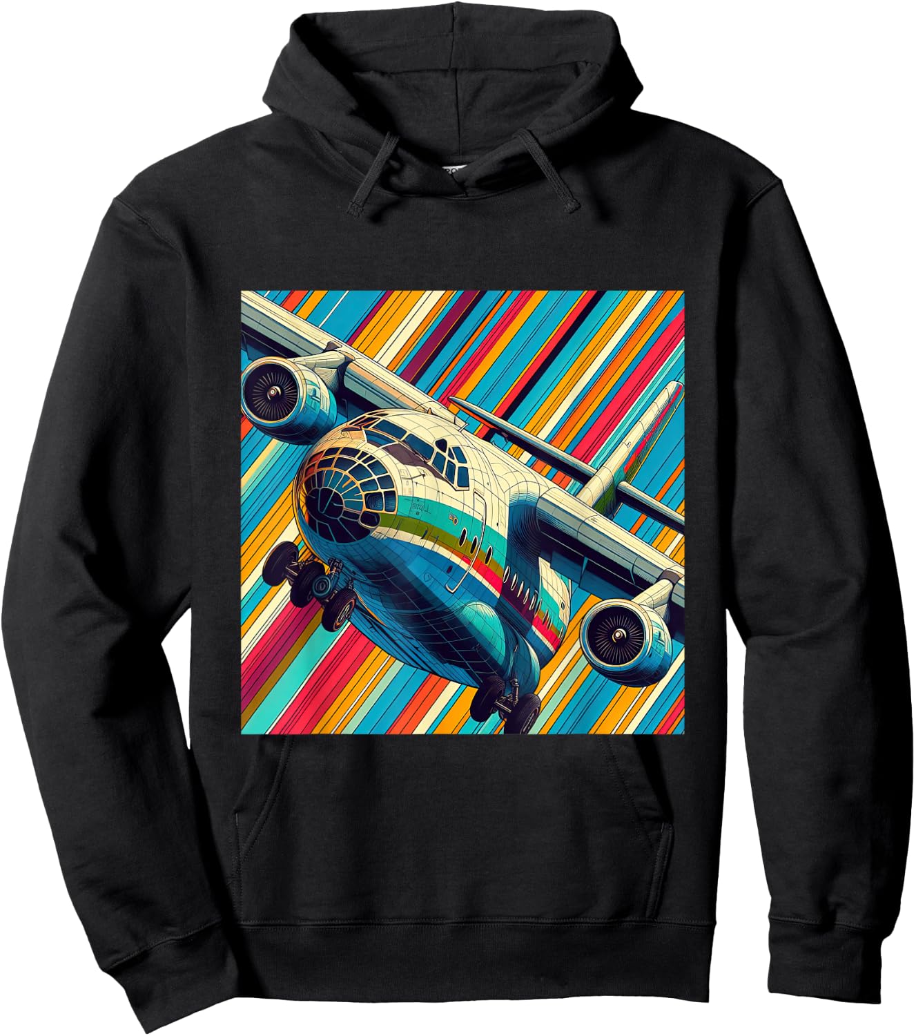 Antonov AN 225 Airplane Retro Style Hoodie - Hoodie | Black